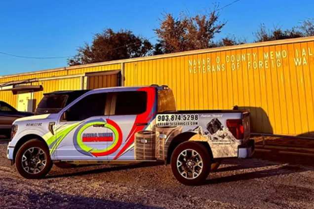 Area Wide Services technicians with service truck