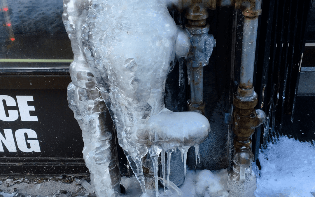 Frozen Outdoor AC Pipe