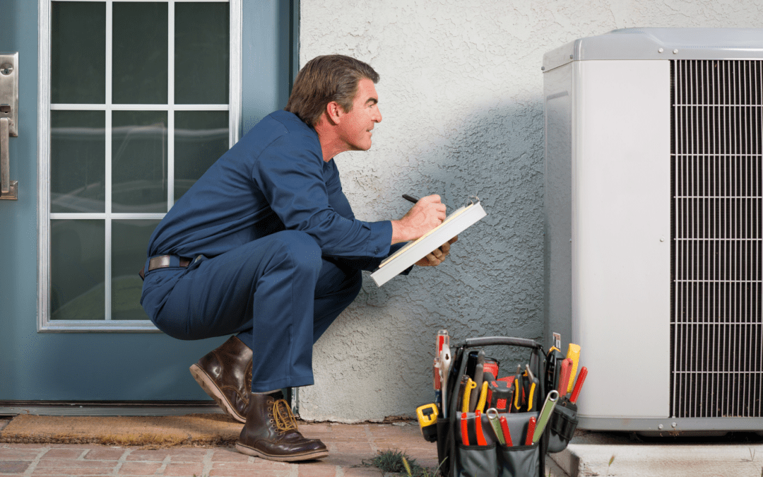 Man Checking Outdoor HVAC Unit