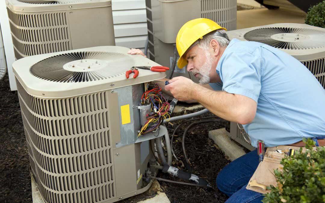 Expert AC Technician Inspecting AC