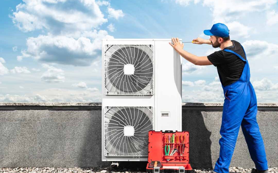 Man Repairing Outdoor AC